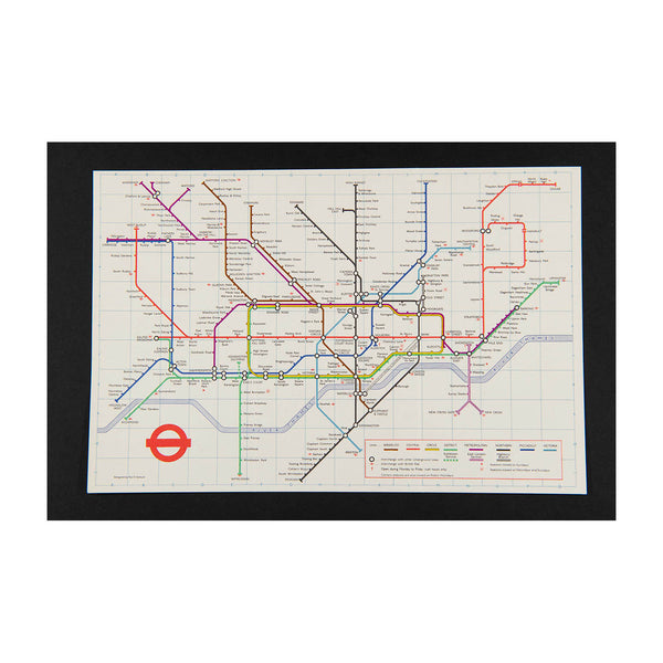 Original London Transport folding Underground pocket map, printed on thin card, No. 1 1972.

Version of the iconic Tube map designed by Paul Garbutt. Reverse printed with Index of Stations.