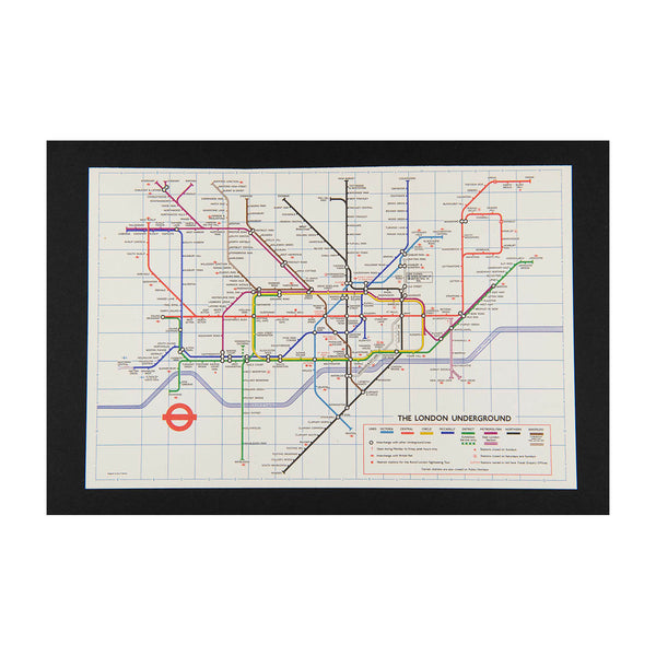 Original London Transport folding Underground pocket map, printed on thin card, No. 2 1975 (Revised edition).