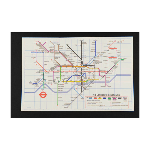 Original London Transport folding Underground pocket map, printed on thin card, No. 2 1975 (Revised edition).