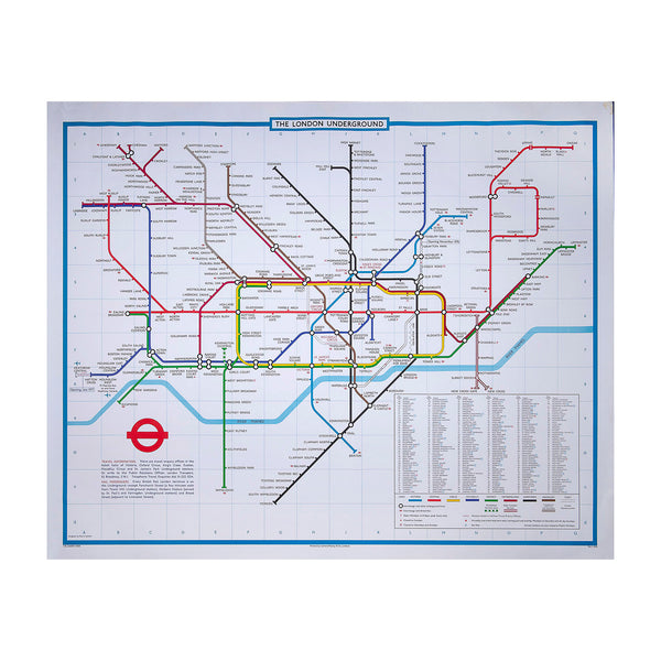 Superb, original, station poster map version of the famous London Underground Tube diagram, 1976. 