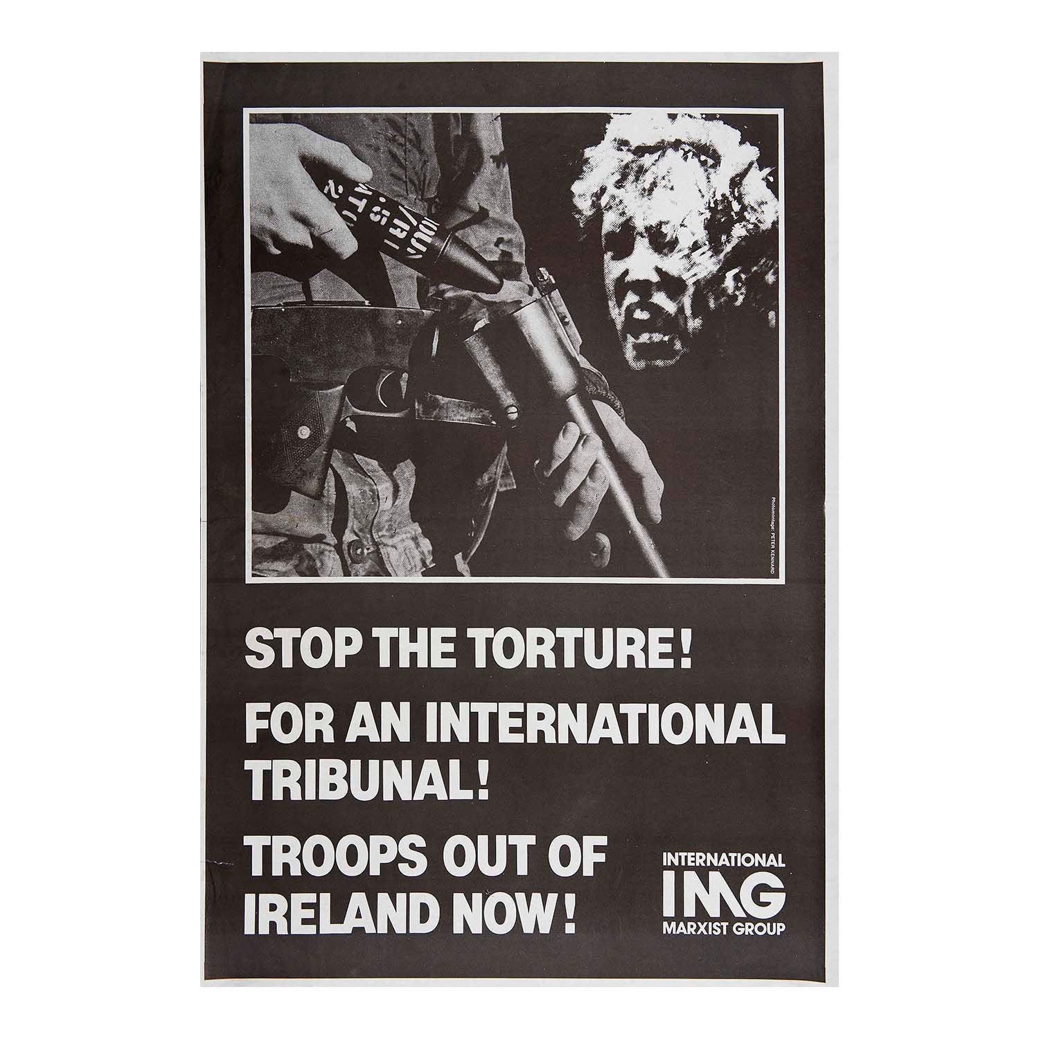 original protest poster Troops out of Ireland now!, published by the International Marxist Group, c.1974. Photomontage by Peter Kennard, created to mark the Bloody Sunday massacre 1972