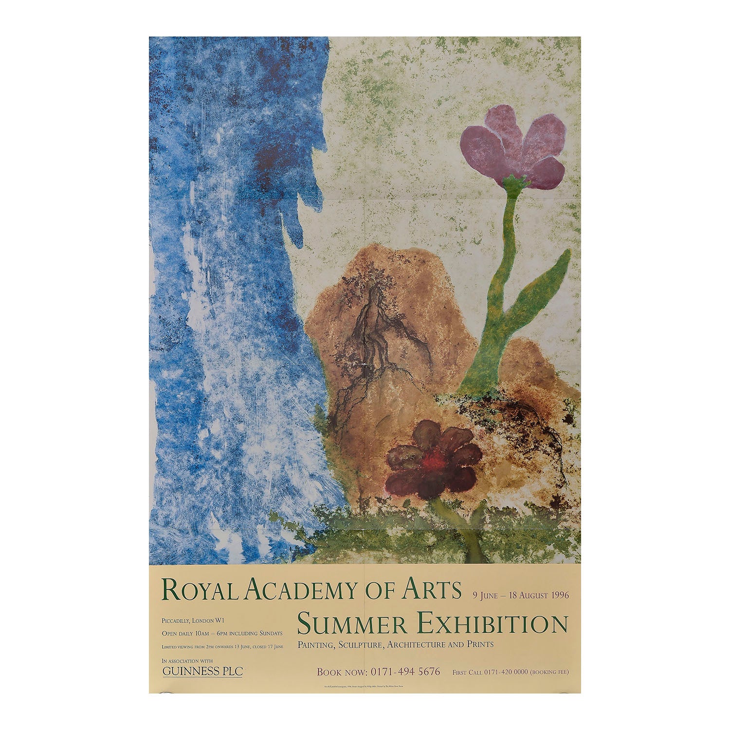 original poster, for the Royal Academy Summer Exhibition in 1996 featuring an original artwork by Ken Kiff RA (1935 – 2001) with layout design by Philip Miles