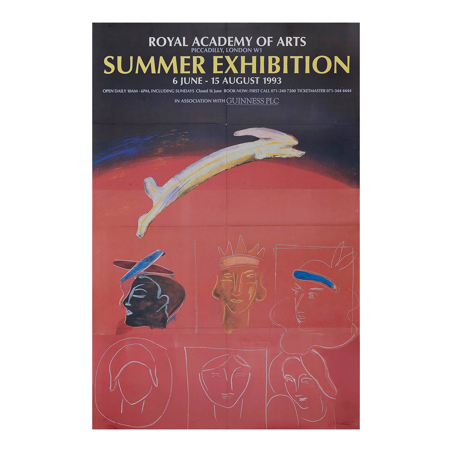 original poster, for the Royal Academy Summer Exhibition in 1993 by Sonia Lawson RA, with layout design by Philip Miles