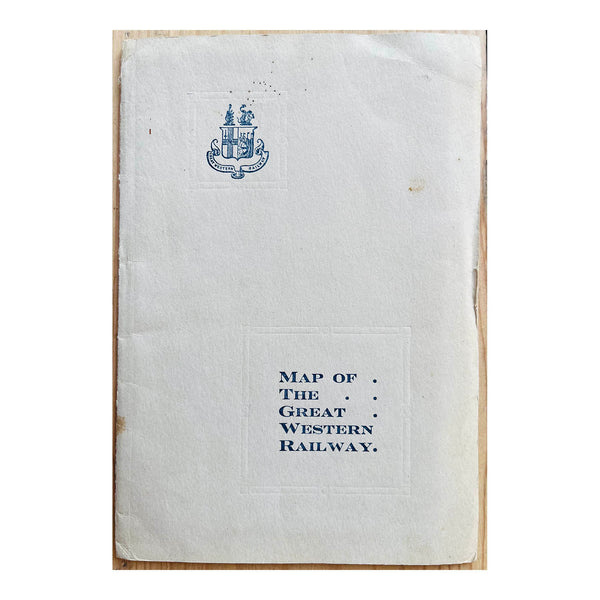 Original folding Map of the Great Western Railway, contained within original card covers printed with the Arms of the GWR, c.1920.