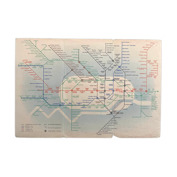 Original, and uncommon, London Transport folding Underground pocket map, printed on thin card, No. 2 1938