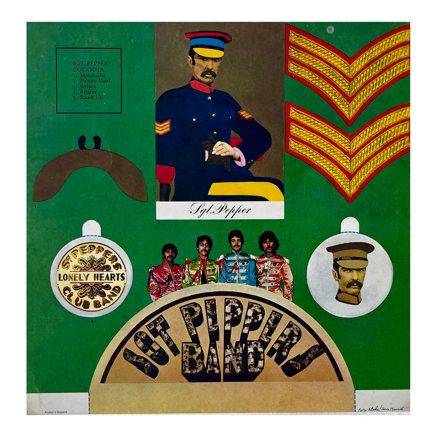 Original, first issue, album insert, Sgt. Pepper's Lonely Hearts Club Band, The Beatles, designed by Peter Blake and Jann Haworth
