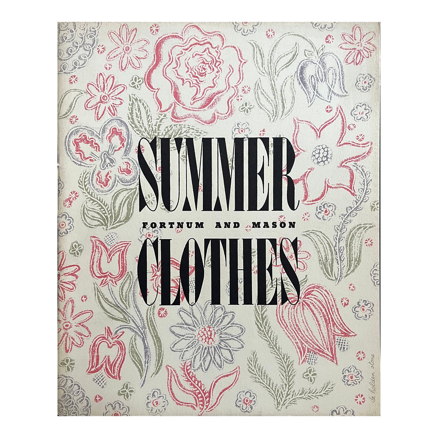 1940s sales brochure, Summer Clothes, published by Fortum & Mason and printed by the Curwen Press. 