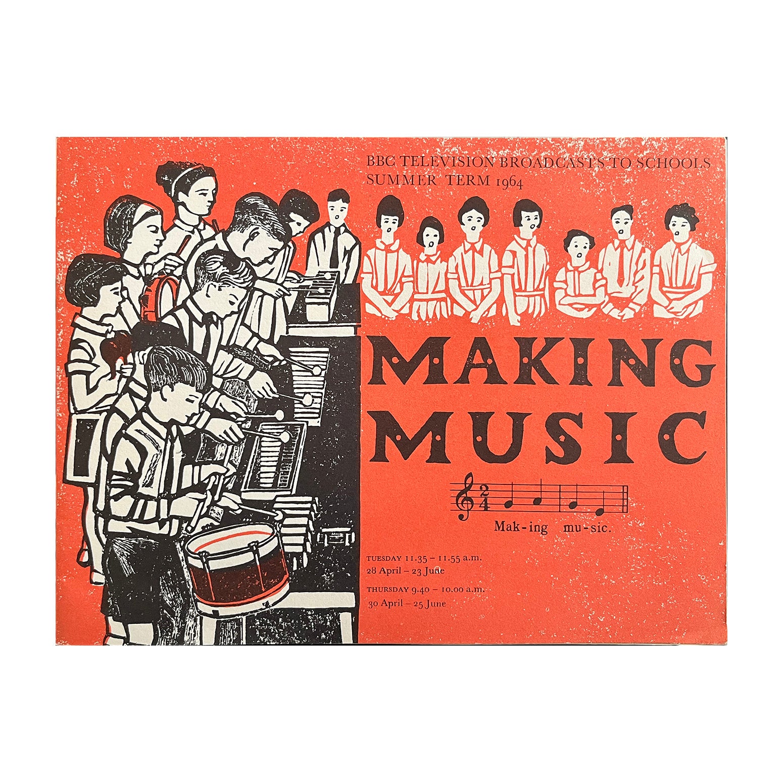 BBC Schools publication, Making Music, illustrated by Shiela Robinson and printed by Curwen Press. 1964