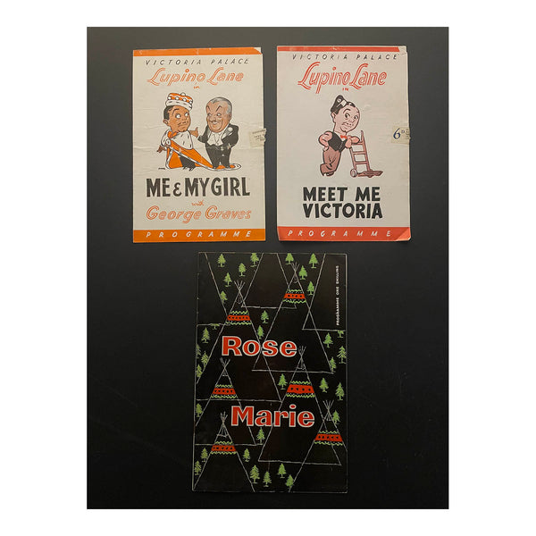 Three original official programmes for Meet me Victoria (1944), Me &amp; My Girl (1937), and Rose Marie (1960) at Victoria Palace