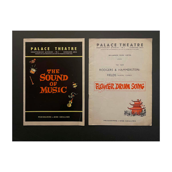 Two original official programmes for The Sound of Music (1961), and Flower Drum Song (1960), at Palace Theatre