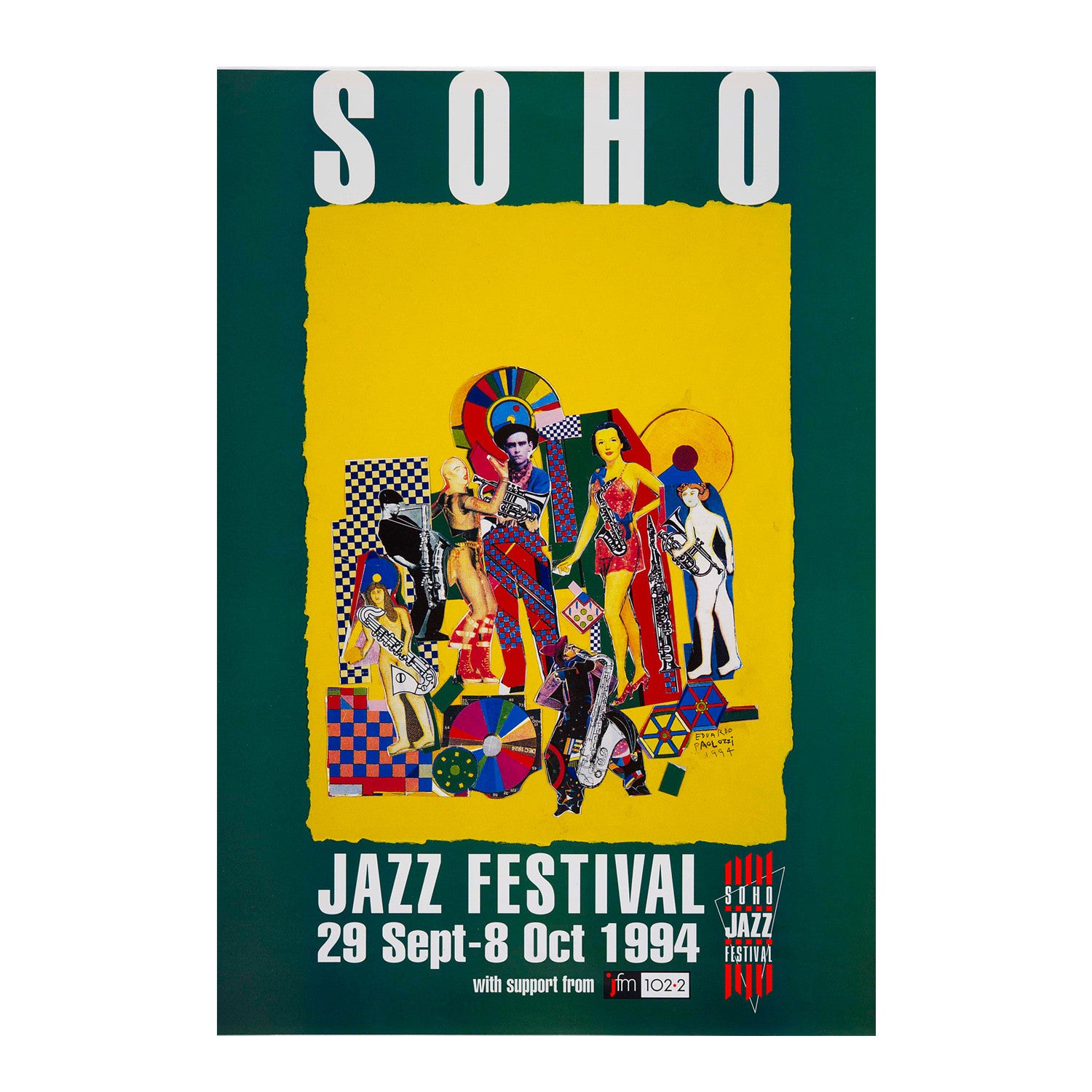Original Paolozzi Soho Jazz Festival Poster 1994
