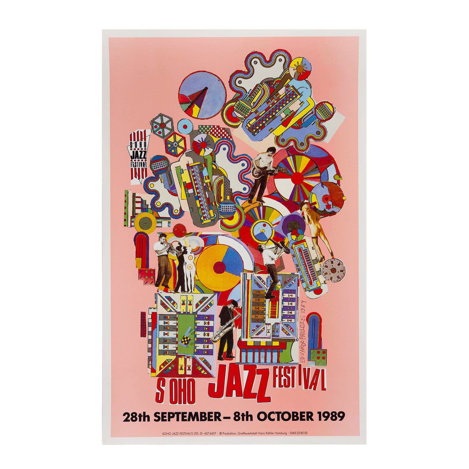 Original Paolozzi Soho Jazz Festival Poster 1989