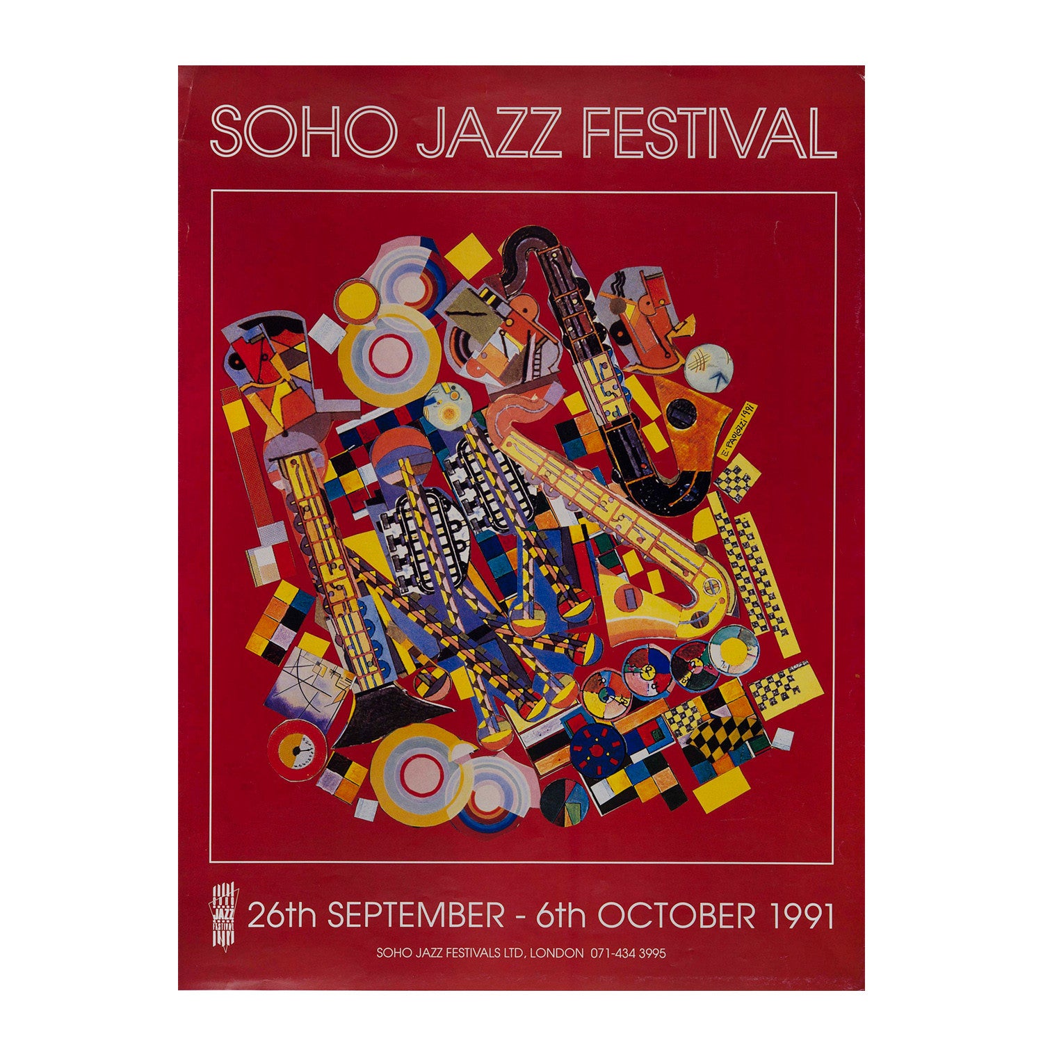 Original Paolozzi Soho Jazz Festival Poster 1991