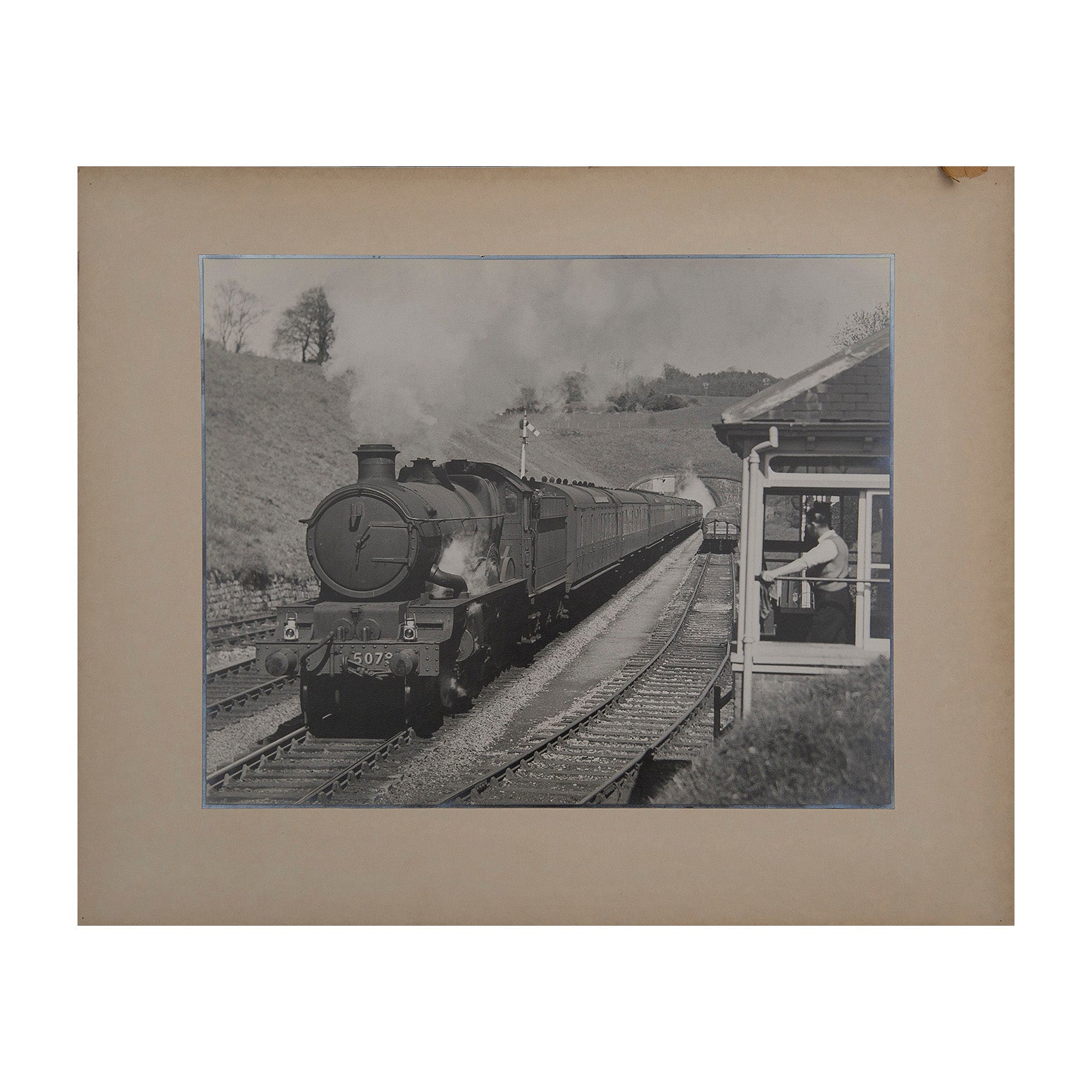 Original Maurice Earley photographic print:  Lysander heading the Penzance Express at Whitehead Tunnel Box