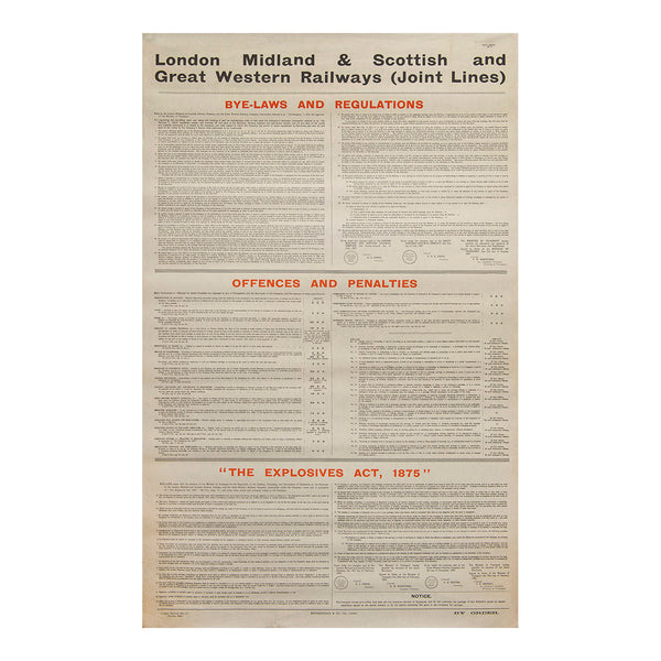 Bye Laws and Regulations. LMS & GWR Joint Railway