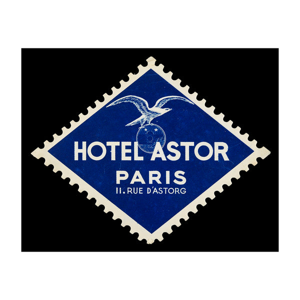 Hotel Astor, Paris (luggage label)