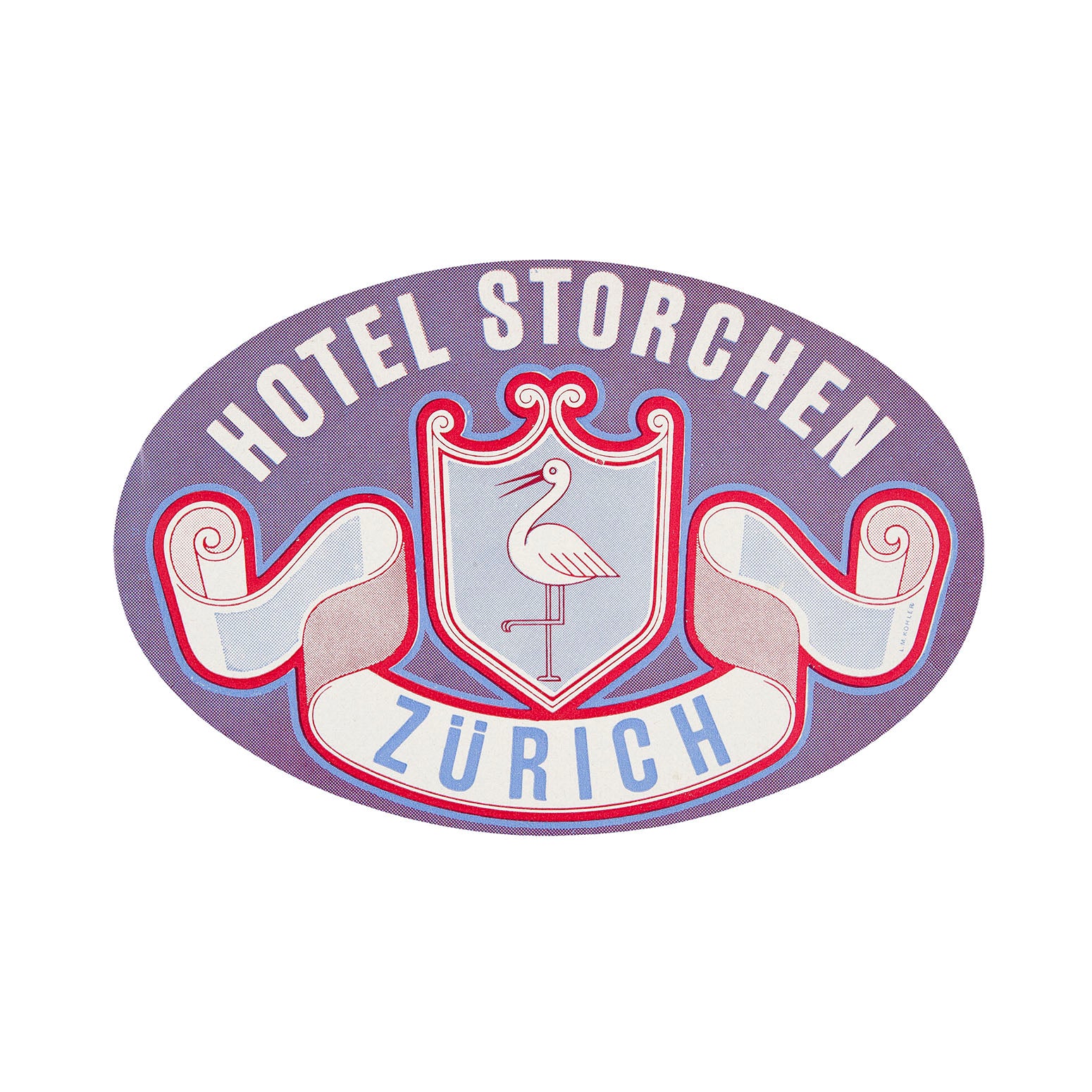 Hotel Storchen, Zurich (luggage label)