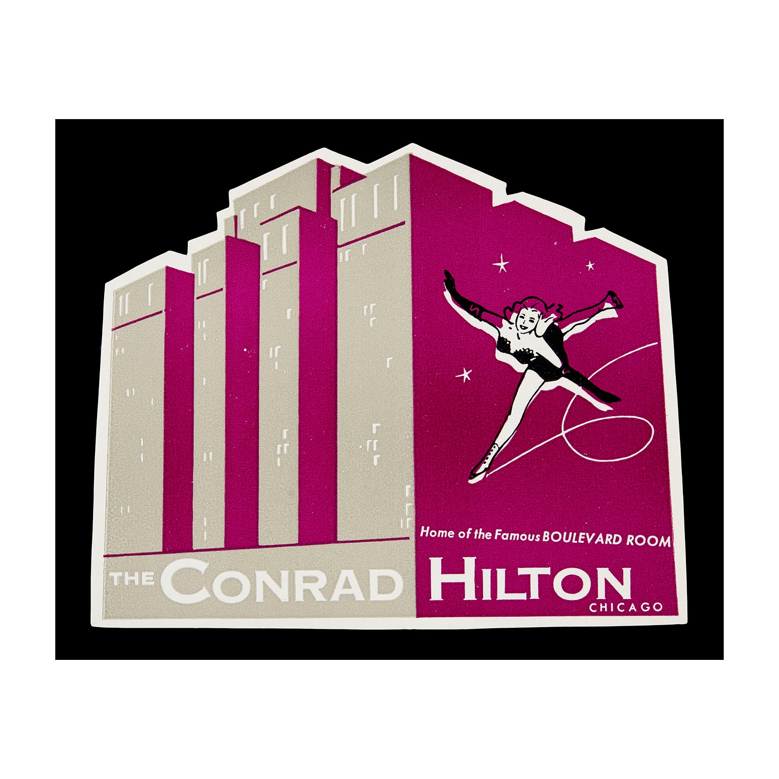 The Conrad Hilton, Chicago (luggage label)