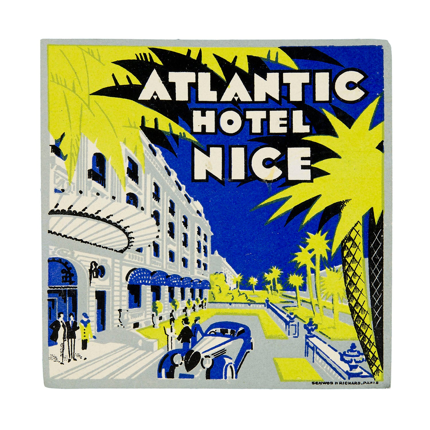 Atlantic Hotel, Nice (Luggage Label)