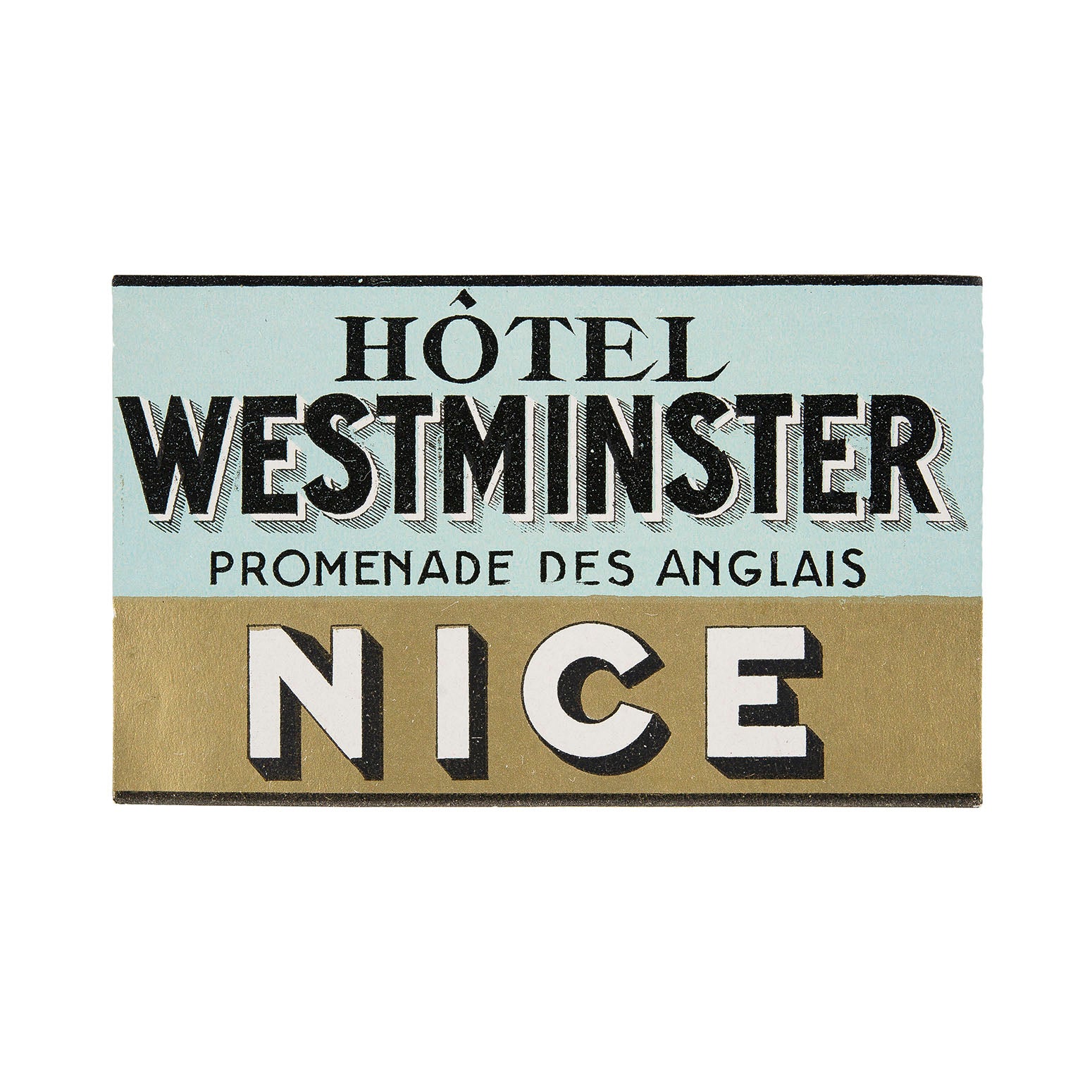 Hotel Westminster, Nice (luggage label)