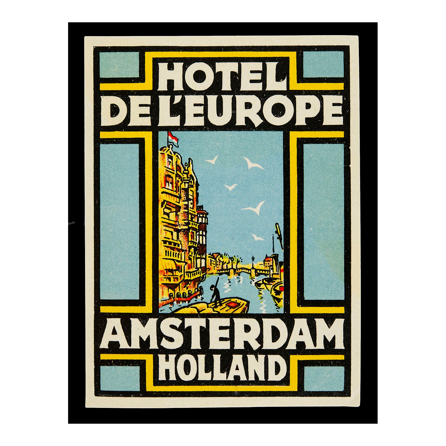 Hotel de L'Europe, Amsterdam (luggage label)