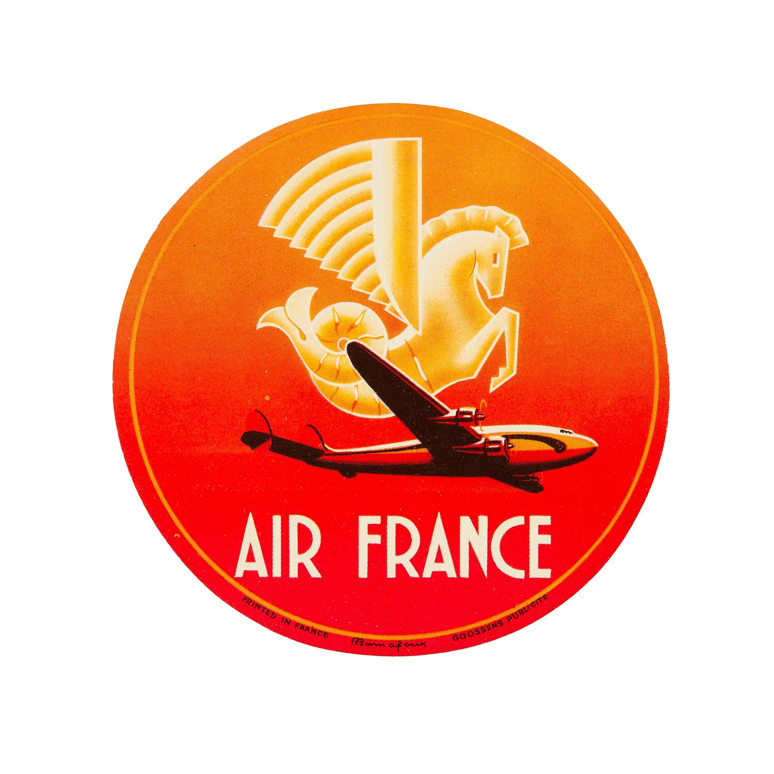 Air France (Luggage Label, smaller plane version)