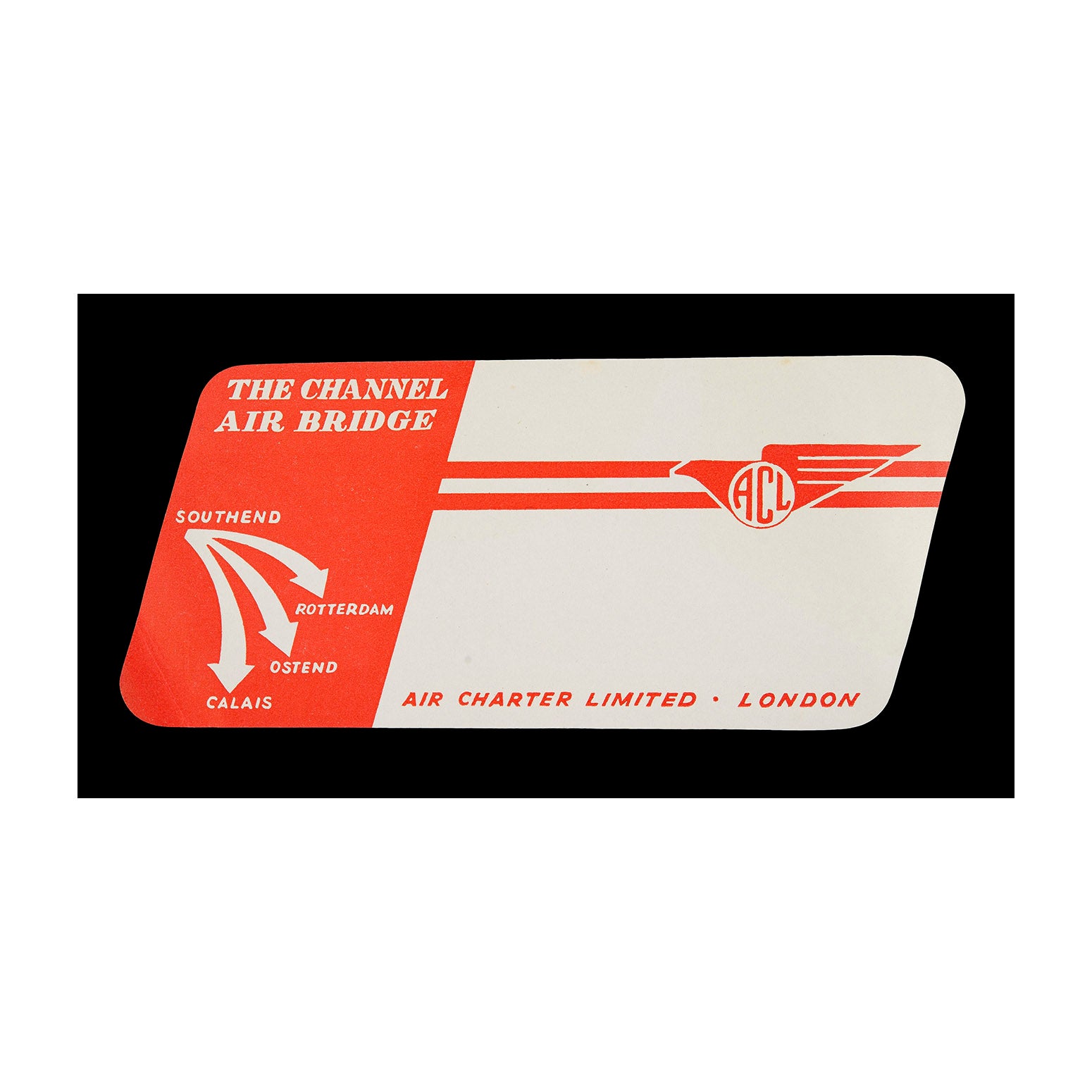 Air Charter Limited. The Channel Air Bridge (Luggage Label)