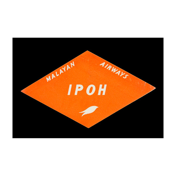 Malayan Airways. Ipoh (luggage label)