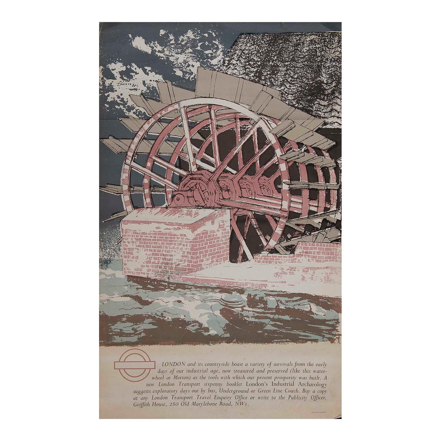 Industrial archaeology. Merton Waterwheel
