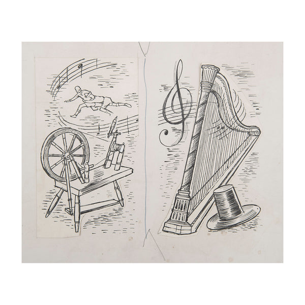 Two original British Railways artworks for Welsh travel publicity