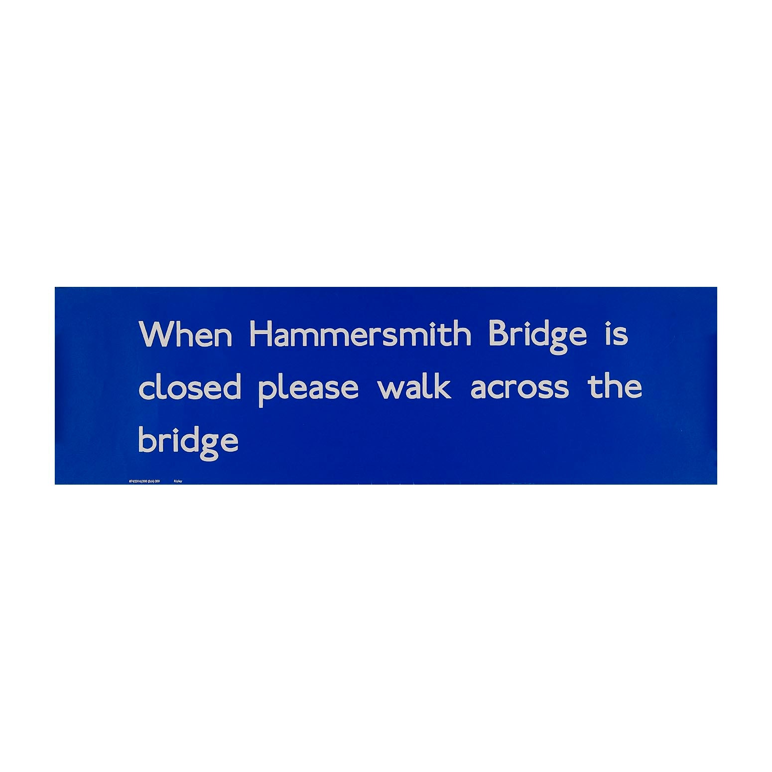 Bus information panel - When Hammersmith Bridge is closed please walk across the bridge