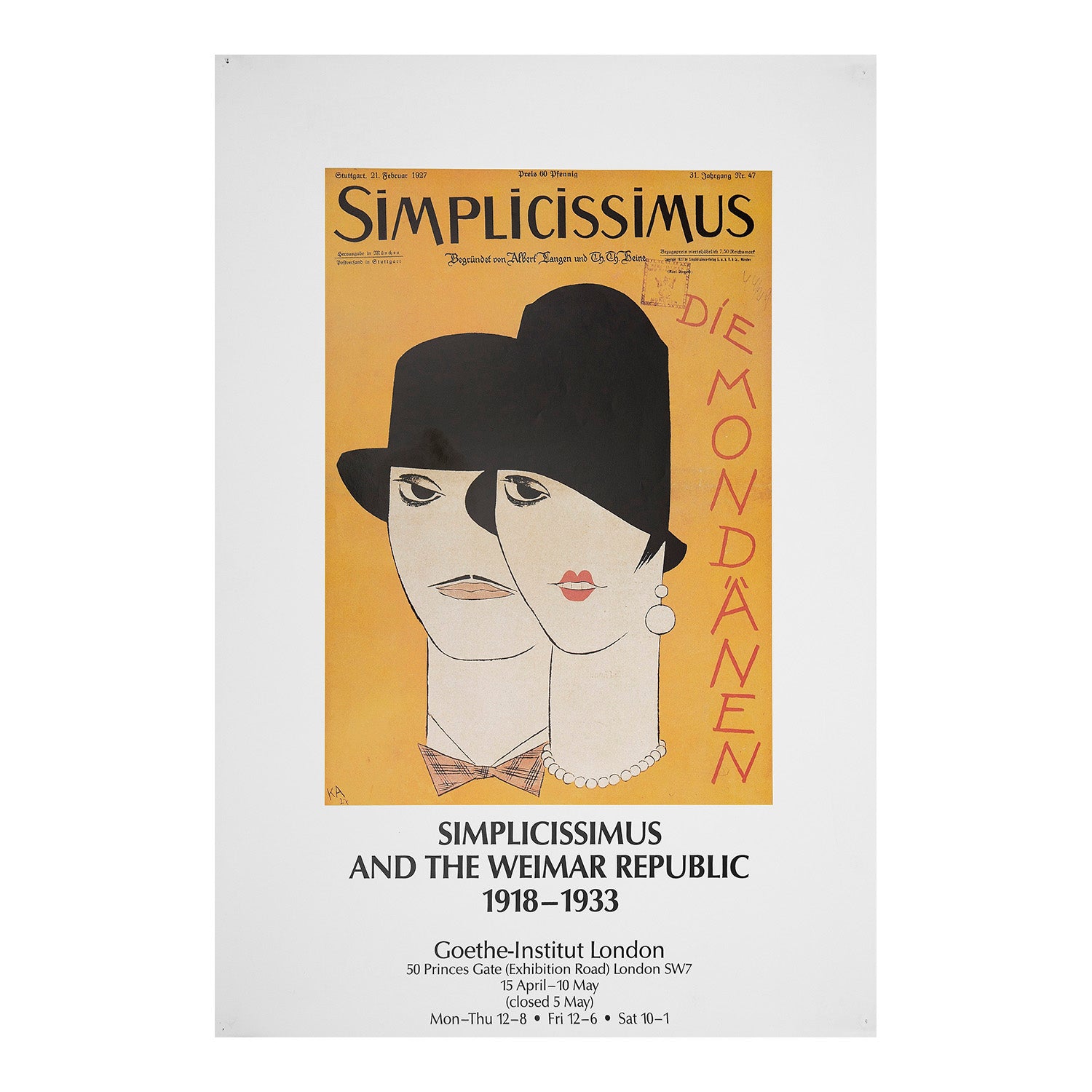 Simplicissimus and the Weimar Republic 1918-1933