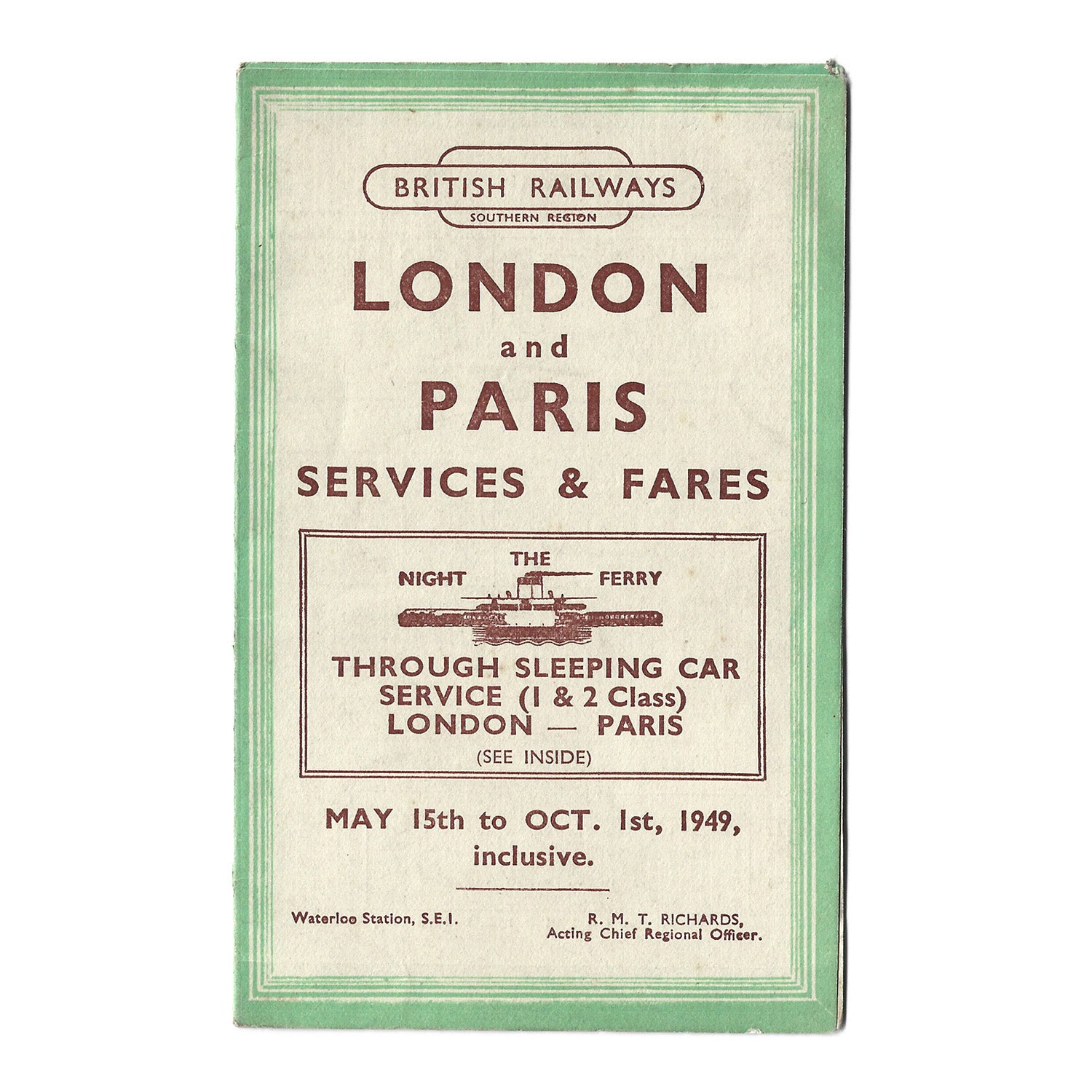 London and Paris, Services and Fares