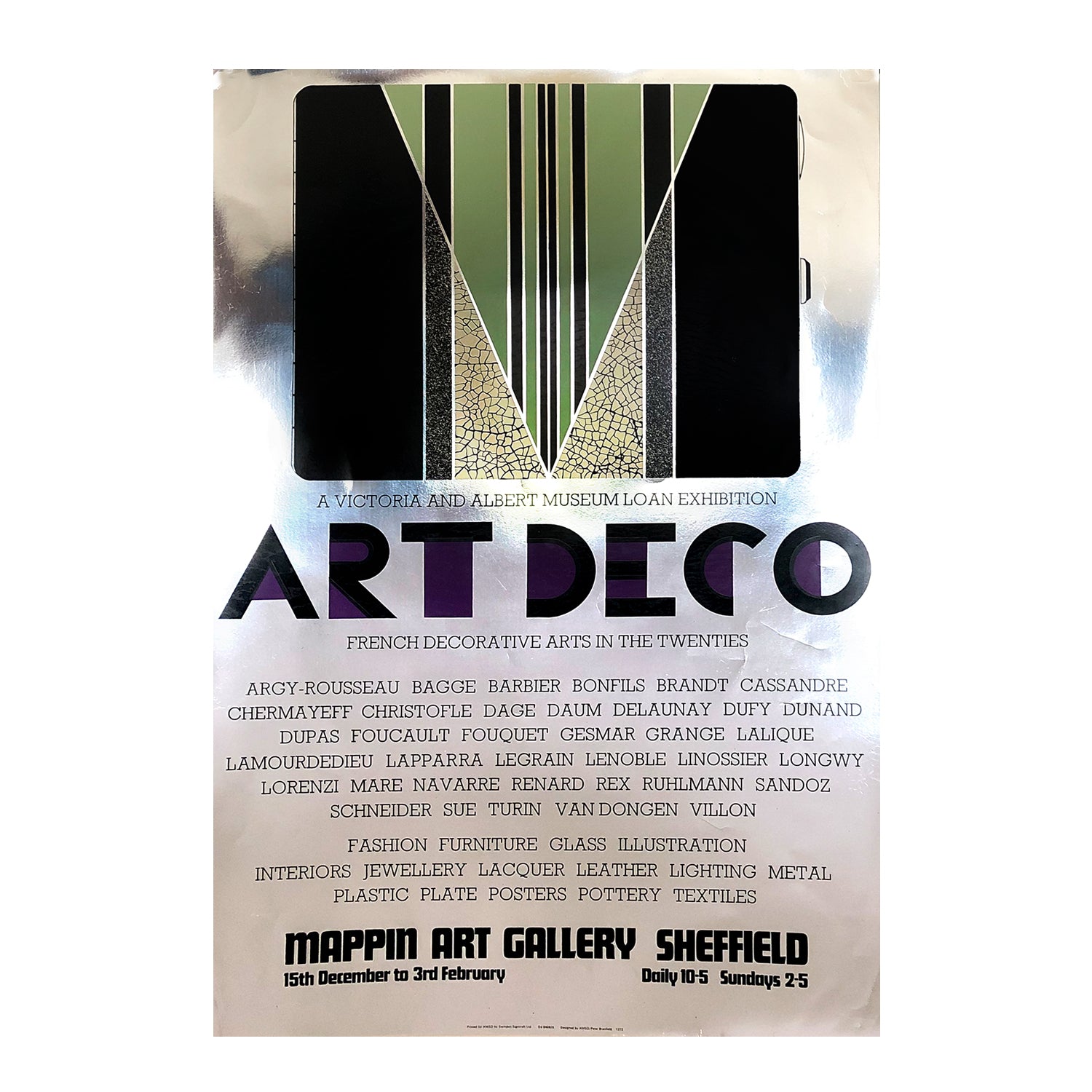 Original poster Art Deco - French Decorative Arts in the 1920s. Exhibition