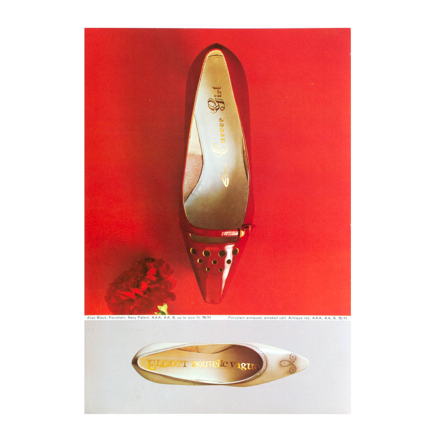 Two-sided leaflet for Elliott shoes
