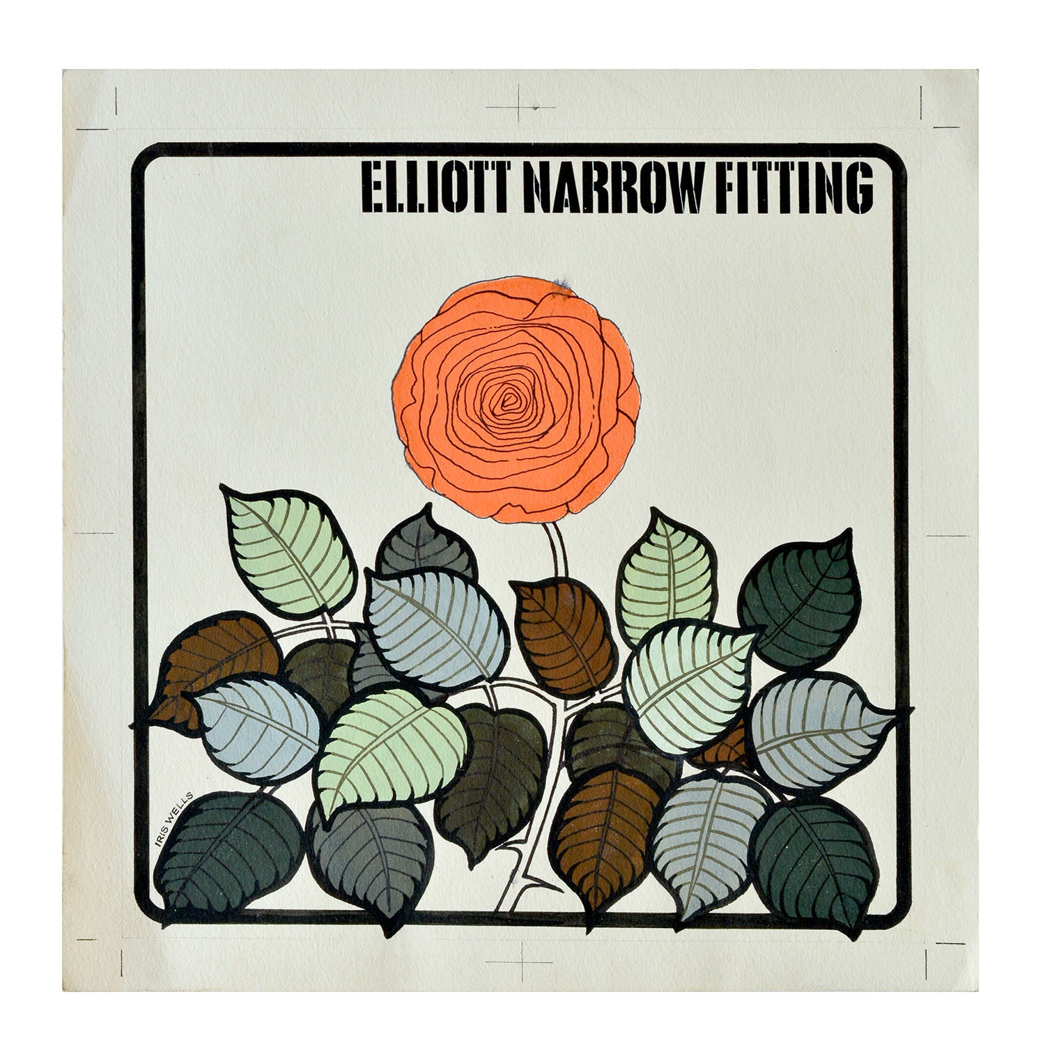 Original fashion drawing: brochure cover for Elliott & Sons Narrow Fitting shoes & boots