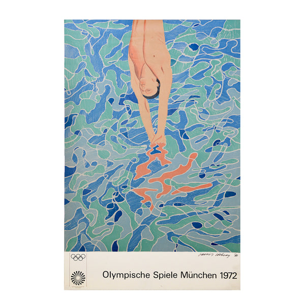 Original Munich Olympic Games, 1972 David Hockney poster