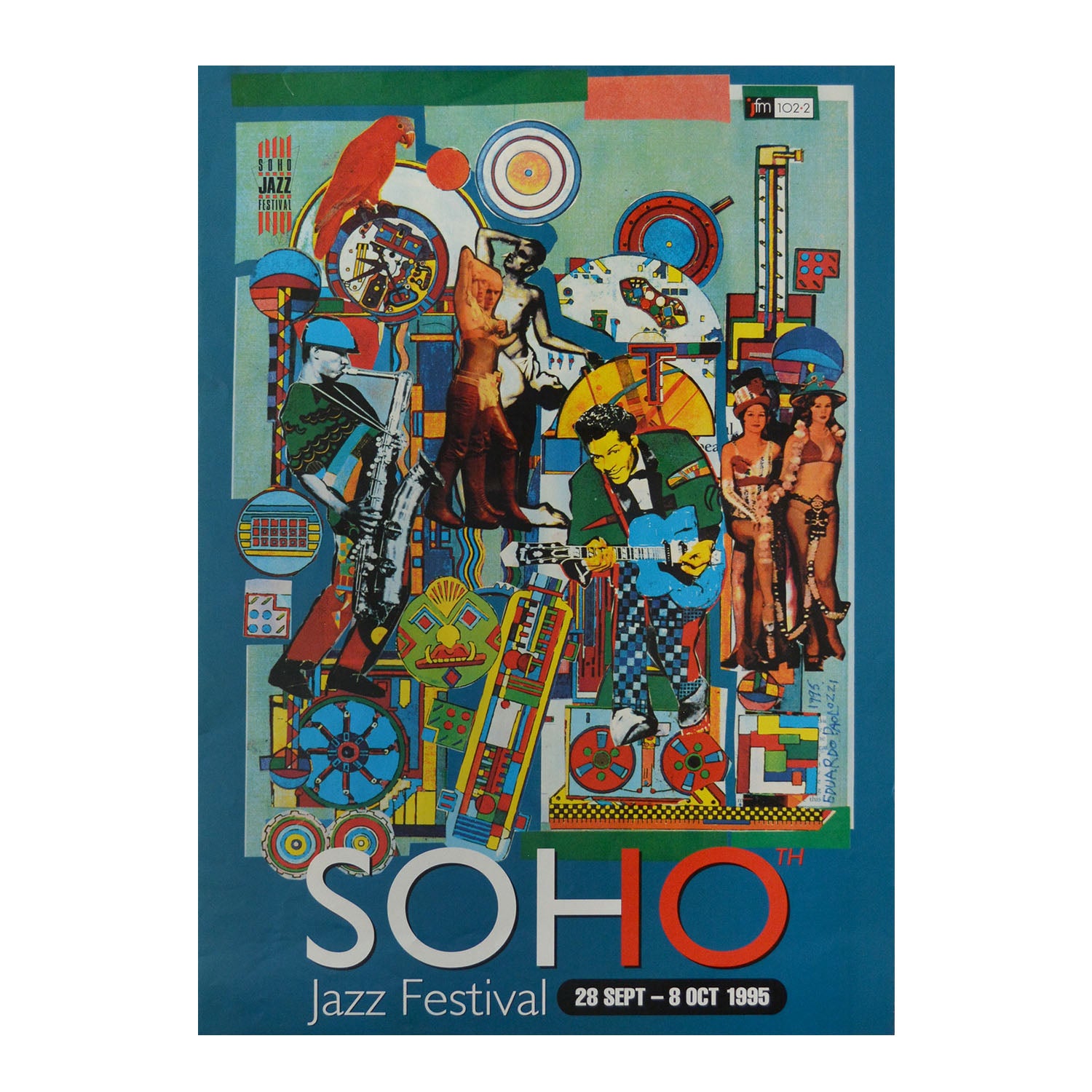 Original Eduardo Paolozzi Soho Jazz Festival poster 1995